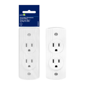 Leviton Surface Duplex Receptacle, White 5328WH