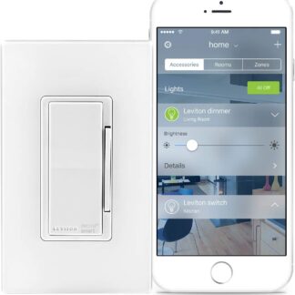 Leviton 600W Decora Smart Dimmer WH/ALM For Apple Home Kit 701-DH6HD-IRZ