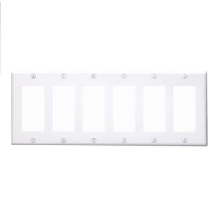 6-Gang Decora Plate, White 80436WH 7937