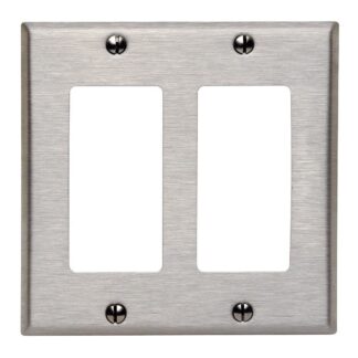 Leviton Double Gang Stainless Steel 2-Decora Wallplate 84409-000