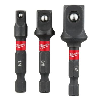 Milwaukee Tool 1/4" Hex Shockwave Socket Adapter Set, 3 Piece 48-32-5033