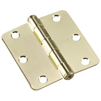 Onward 1/4" Radius Full Mortise Butt Hinge, 3" X 3", Brass, 2 Pack 2820BB