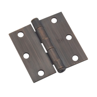 Onward 3" X 3" Full Mortise Butt Hinge, Oil Rubbed Bronze, 2 Pack 820ORBB