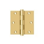 Orion 3.5" X 3.5" Flat Tip Hinge, Solid Brass BB09135X35-BR