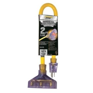 PowerZone 12/3 2' 3-Outlet Extension Cord ORADL611802