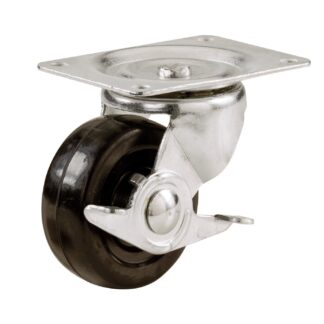 Shepherd 2-1/2" Swivel Caster Wheel, with Brake, Rubber 9510C