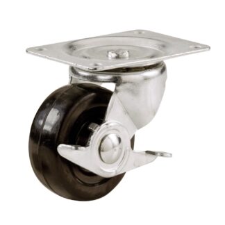 Shepherd 4" Swivel Caster with Brake, Soft Rubber 9512