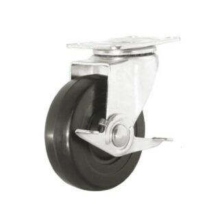 Shepherd 5" Swivel Caster with Brake, Soft Rubber 9788