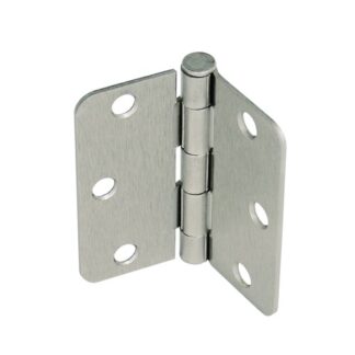 Taymor 1/4" Radius Butt Hinge, 3" X 3", Satin Chrome, 2 Pack 25-PK8345A