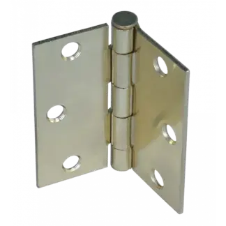 Taymor 3" X 3" Square Corner Butt Hinge, Dull Brass, 2 Pack 25-PK8744A