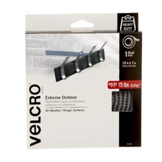 Velcro 1" X 10' Industrial Strength Hook & Loop Fastener, Titanium 91365