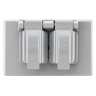 Vista Weatherpoof Duplex Outlet Cover, Plastic, Grey 5555