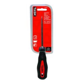 TASK T50200 Scratch Awl, 100 mm OAL, Soft-Grip Handle, Rubber Handle, Chrome Molybdenum Steel Shank