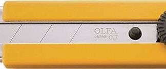 OLFA 5006 Utility Knife, 25 mm W Blade, Stainless Steel Blade, Symmetrical Handle, Yellow Handle