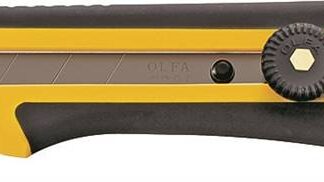 OLFA 1071858 Utility Knife, 25 mm W Blade, Stainless Steel Blade, Comfort-Grip Handle, Black/Yellow Handle