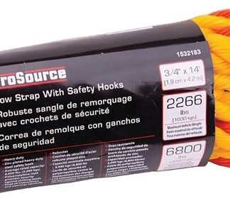 ProSource FH64067 Tow Rope, 3/4 in Dia, 14 ft L, Spring Hook End, 2266 lb Working Load, Polypropylene