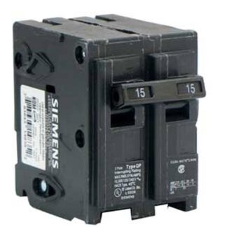 Siemens Q215 Circuit Breaker, 15 A, 2-Pole, 120/240 V, Thermal Magnetic Trip, Plug-In Mounting