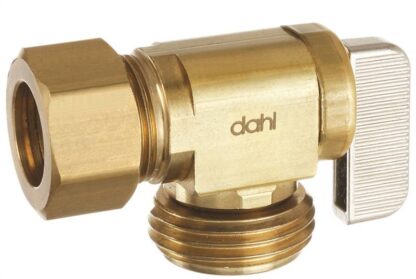 DAHL 621-33-04-BAG Hose and Boiler Drain Valve, 5/8 in Connection, Compression x Male Hose, Manual Actuator, Brass Body