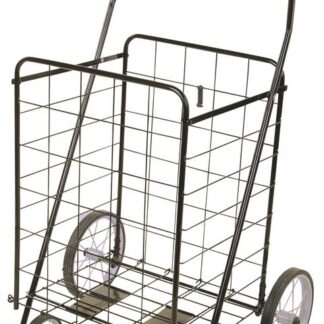Simple Spaces TPG-G80023L Shopping Cart, 24-3/8 in OAW, 39-1/2 in OAH, 1-Shelf, Steel Shelf, Black Shelf