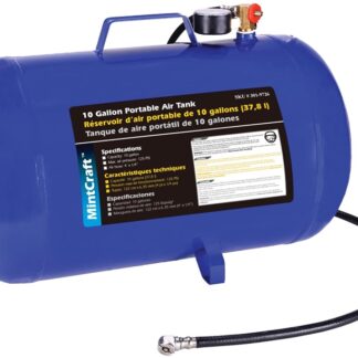 ProSource AT10 Air Tank, 10 gal Tank, 1/4 in Inlet, 5/16 in Outlet, 85 to 125 psi Pressure, Steel, 2 mm Gauge