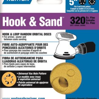 NORTON 04056 Sanding Disc, 5 in Dia, Coated, P320 Grit, Extra Fine, Aluminum Oxide Abrasive, Universal Vacuum