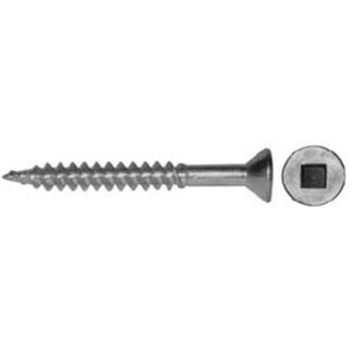 Reliable FKWZ1058VP Screw, #10-13 Thread, 5/8 in L, Full, Twin Lead Thread, Flat Head, Square Drive, Regular Point, Zinc