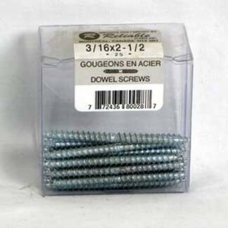 Reliable DZ5163VP Dowel Screw, 5/16-9 Thread, 3 in L, Regular Point, Steel, Zinc, 25 BX