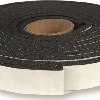 Climaloc CF12009 Foam Tape, 3/4 in W, 9.8 ft L, 1/4 in Thick, Polyethylene, Black