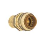 aqua-dynamic 9492-603 Push-Fit Adapter, 1/2 in, Push-Fit x MPT, Brass, 200 psi Pressure