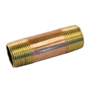 aqua-dynamic 4460-015 Pipe Nipple, 1/8 in, Threaded, Brass, Bronze, 1-1/2 in L