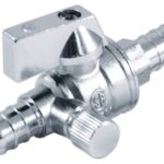 aqua-dynamic 1991-622 Straight Stop Valve, 1/2 in Connection, PEX, 200 psi Pressure, Quarter-Turn Actuator, Brass Body