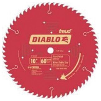 Diablo D1060X Circular Saw Blade, 10 in Dia, 5/8 in Arbor, 60-Teeth, Carbide Cutting Edge