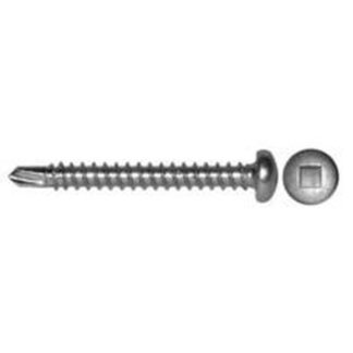 Reliable PKTZ612VP Screw, #6-20 Thread, 0.597 in L, Full Thread, Pan Head, Square Drive, Self-Drilling Point, Steel