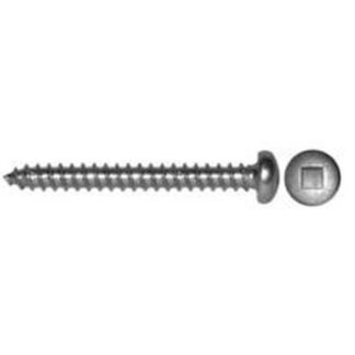 Reliable PKAS81VP Screw, 1 in L, Pan Head, Square Drive, Self-Tapping, Type A Point, Stainless Steel, Stainless Steel