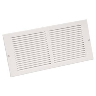 Imperial RG0606 Sidewall Register, 14 in L, 6 in W, 20 deg Air Deflection, Steel, White