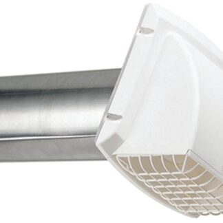 DUNDAS JAFINE ProFlex BPMH4WZW Exhaust Hood, 6-1/4 in W Hood, 7 in H Hood, 4 in Duct, Polypropylene Hood