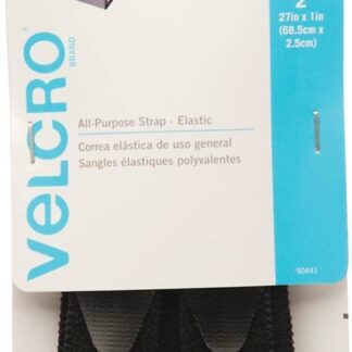 VELCRO Brand 90441 Fastener, 1 in W, 27 in L, Velcro, Black