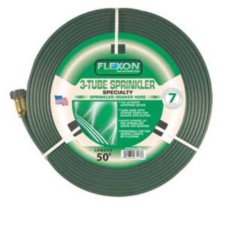 Flexon FS25 Sprinkler Hose, 25 ft L, Vinyl, Green