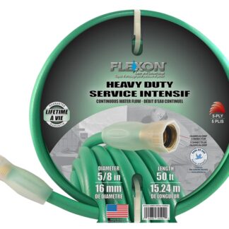 Flexon FXG5850 Garden Hose, 5/8 in, 50 ft L, Vinyl, Green