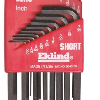 Eklind 10018 Hex Key Set, 18-Piece, Steel, Black