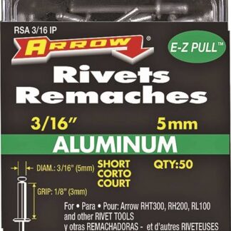 Arrow RSA3/16IP Pop Rivet, Short, 1/8 in L, Aluminum