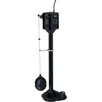 Pentair FPPM3600D Pedestal Sump Pump, 115 V, 0.33 hp, 1-1/4 in Outlet, 3000 gph, Thermoplastic
