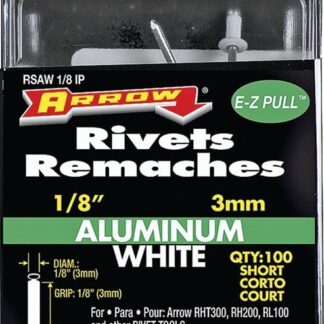 Arrow RSAW1/8IP Pop Rivet, Short, 1/8 in L, Aluminum