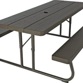 Lifetime Products 60110 Picnic Table, 30 in W, 72 in D, 29 in H, HDPE Table, Foldable