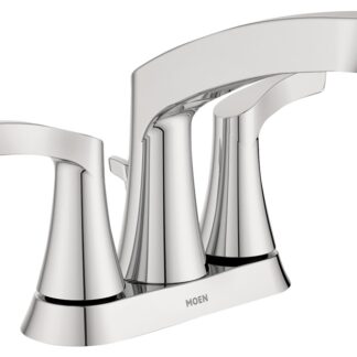 Moen Danika Series WS84633 Bathroom Faucet, 1.2 gpm, 2-Faucet Handle, Metal, Chrome Plated, 4 in Faucet Centers
