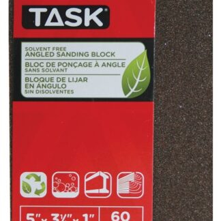 TASK Eco SP64284 Sanding Block, 5 in L, 3-1/2 in W, 60 Grit, Medium