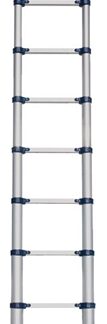 METALTECH E-LAD15T1 Telescopic Ladder, 19 ft H Reach, 250 lb, Aluminum, Blue