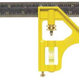 STANLEY 46-123 Combination Square, 12 in L Blade, SAE Graduation, Steel Blade