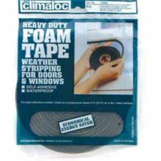 Climaloc CF12014 Insulating Foam Tape, 1 in W, 15 ft L, 1/2 in Thick, Polyethylene, White