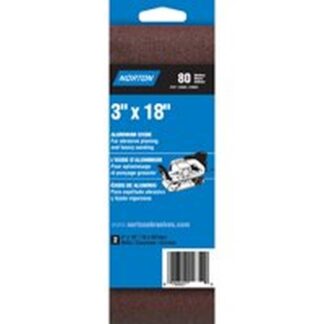 NORTON Metalite 48450 Sanding Belt, 3 in W, 18 in L, 80 Grit, Medium, Aluminum Oxide Abrasive